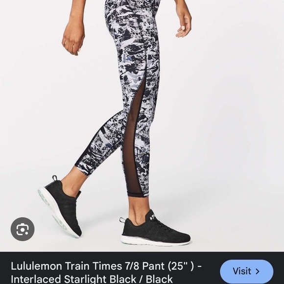 Lululemon Train Times 7/8 Pant 25” Interlaced Starlight Black / Black - Picture 2 of 14